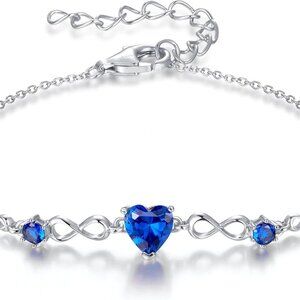 Infinity Heart Sterling Silver Bracelet Adjustable Link Charm NWT
